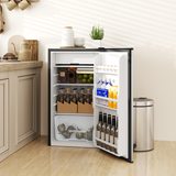 HOMCOM 91L Freestanding Under Counter Fridge with Adjustable Shelves & Salad Drawer – Silver Tone