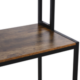 HOMCOM Industrial L-Shaped Desk with Upper Shelf, 149 x 140cm – Corner Home Office Workstation, Brown & Black