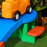 AIYAPLAY 3m Up and Down Kids Rollercoaster with Sliding Car and Non-Slip Steps – Ages 2-5, Multicoloured
