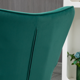 HOMCOM Button-Tufted Armchair & Footstool Set with Gold-Tone Steel Legs – Dark Green