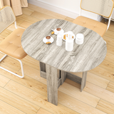 HOMCOM Folding Drop Leaf Dining Table with Safety Latch – Extendable Kitchen Table, Grey