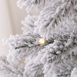 HOMCOM 5ft Artificial Christmas Tree with Realistic Snow Branches and 200 Warm White LED Lights – Auto Open