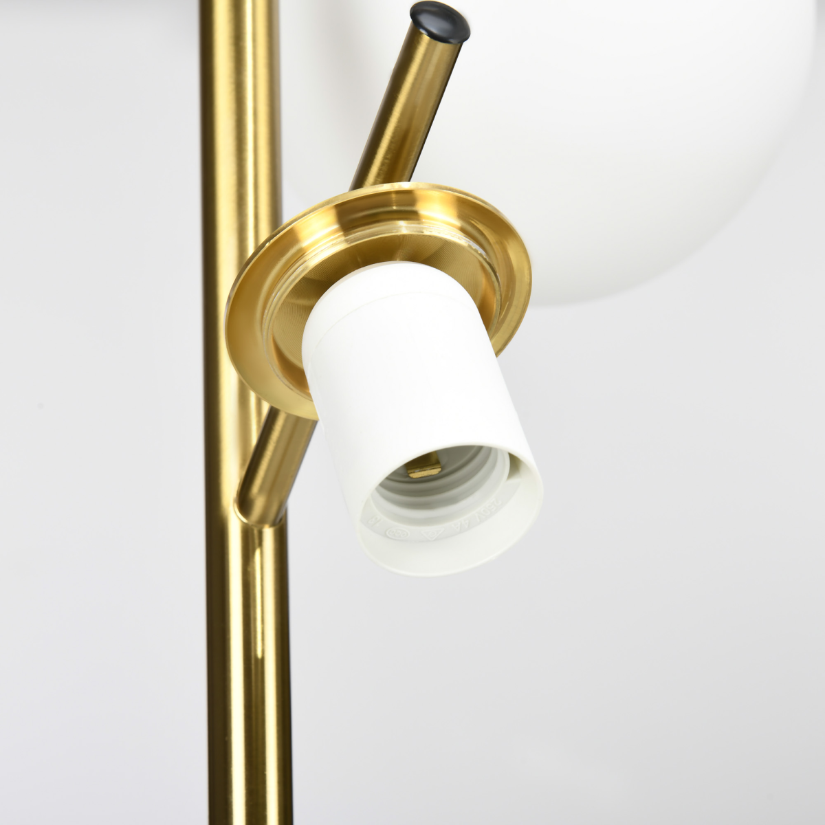 Modern 3-Light Tree Floor Lamp with Opaque Globe Shades & Foot Switch – Gold Metal Standing Lamp, 169cm