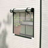 Outsunny Walk-in Greenhouse Replacement Cover with Roll-up Door & Mesh Windows – PE Cover Only, White