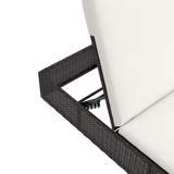 Outsunny Rattan Sun Loungers Set of 2 with 5-Position Backrest & Padded Seats – Garden Recliners, Brown
