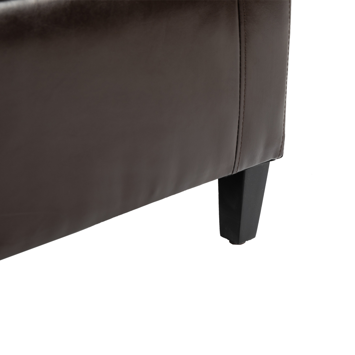 HOMCOM Tufted PU Leather Storage Ottoman Bench, 92cm – Blanket Box & Footstool for Bedroom and Hallway