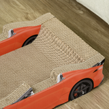 PawHut 2 in 1 Cat Scratching Board with Catnip – Car-Shaped Cat Scratcher and Bed, Corrugated Cardboard, Red