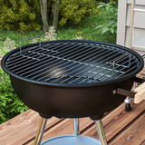 Outsunny Steel BBQ Grill with Porcelain Enamel Lid, Air Vents & Bottom Shelf – Wheeled Barbecue, 85cm High