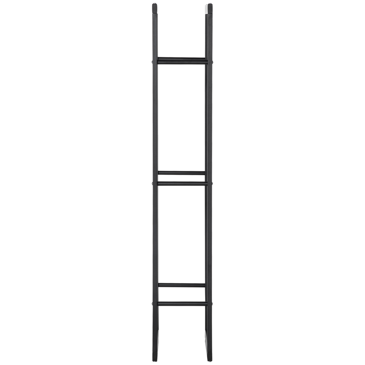SPORTNOW 150cm Metal Firewood Log Holder Rack with Elevated Design, Balanced Base and Side Rails – Black