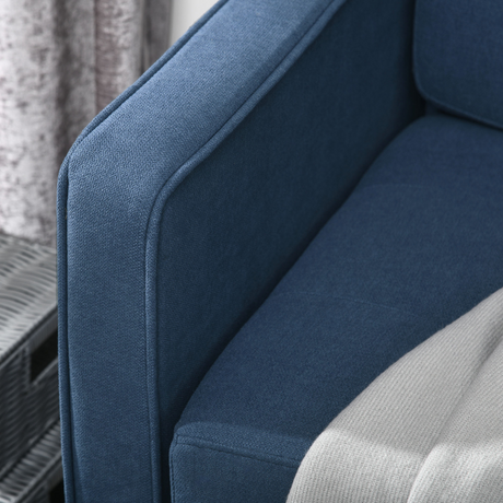 HOMCOM Blue Loveseat Sofa fabric texture close-up