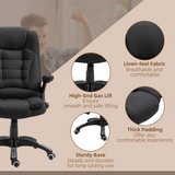 Executive Reclining Office Chair with Heated Massage Points & Relaxing Headrest – 360° Swivel, Black