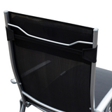 Outsunny Foldable 7-Position Textilene Sun Lounger with Pillow – Reclining Garden Chair, Black