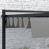 Outsunny 3x4m Aluminium Pergola with Retractable Polyester Canopy – Rust-Resistant Garden Shelter, Dark Grey
