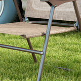Outsunny Set of 2 Folding Garden Chairs with Breathable Mesh Seats & Powder-Coated Steel Frames, Mixed Brown