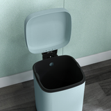 HOMCOM 12L Kitchen Pedal Bin with Soft-Close Lid – Fingerprint-Proof Metal Rubbish Bin, Light Green