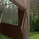 Outsunny 3m x 3m Pop Up Gazebo with Rust-Resistant UV Canopy, Sidewalls & Carry Bag – Party Tent, Coffee