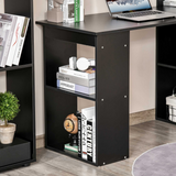 HOMCOM Computer Desk with 6 Shelves and Cubbies – Space-Saving Home Office Workstation, 120cm, Black