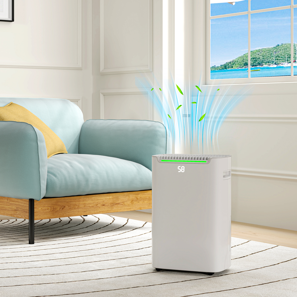 HOMCOM 20L/Day Dehumidifier with 24H Timer – Reduce Damp & Condensation in Larger Rooms, White