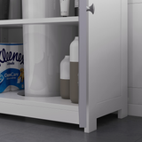 Kleankin 60 x 60cm Under-Sink Storage Cabinet with Double Doors & Adjustable Shelf – Grey and White
