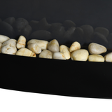 HOMCOM Wall Mounted Curved LED Electric Fireplace Heater with 7 Flame Colours & Side Lights