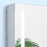 kleankin LED Illuminated Bathroom Mirror Cabinet with Touch Switch – Wall-Mounted Storage, Mirrored Doors