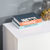 HOMCOM Gloss & Matte Side Cabinet with 2 Doors & 2 Drawers – White Home Office Storage