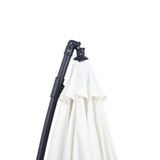 Outsunny 3m Offset Cantilever Parasol with Hand Crank, 18 Fibreglass Ribs & Cross Base – Garden Shade, Off-White
