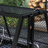 Outsunny 3-in-1 BBQ Rotisserie Grill and Fire Pit with Adjustable Rack and Mesh Lid – Outdoor Cooking, Black