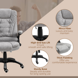 Executive Reclining Office Chair with Heated Massage & Headrest – Swivel Home Office Chair, Grey