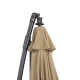 Outsunny 3m Cantilever Patio Parasol with Crank Handle, 18 Fibreglass Ribs & Cross Base – Offset Garden Shade, Khaki