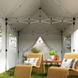 Outsunny 3 x 6m Pop-Up Gazebo with Sides, UPF50+ Oxford Canopy, Windows & Doors – Garden Party Marquee, White