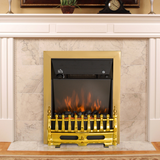 HOMCOM 2000W LED Flame Electric Fireplace with Coal Burning Effect – Freestanding Heater, Golden
