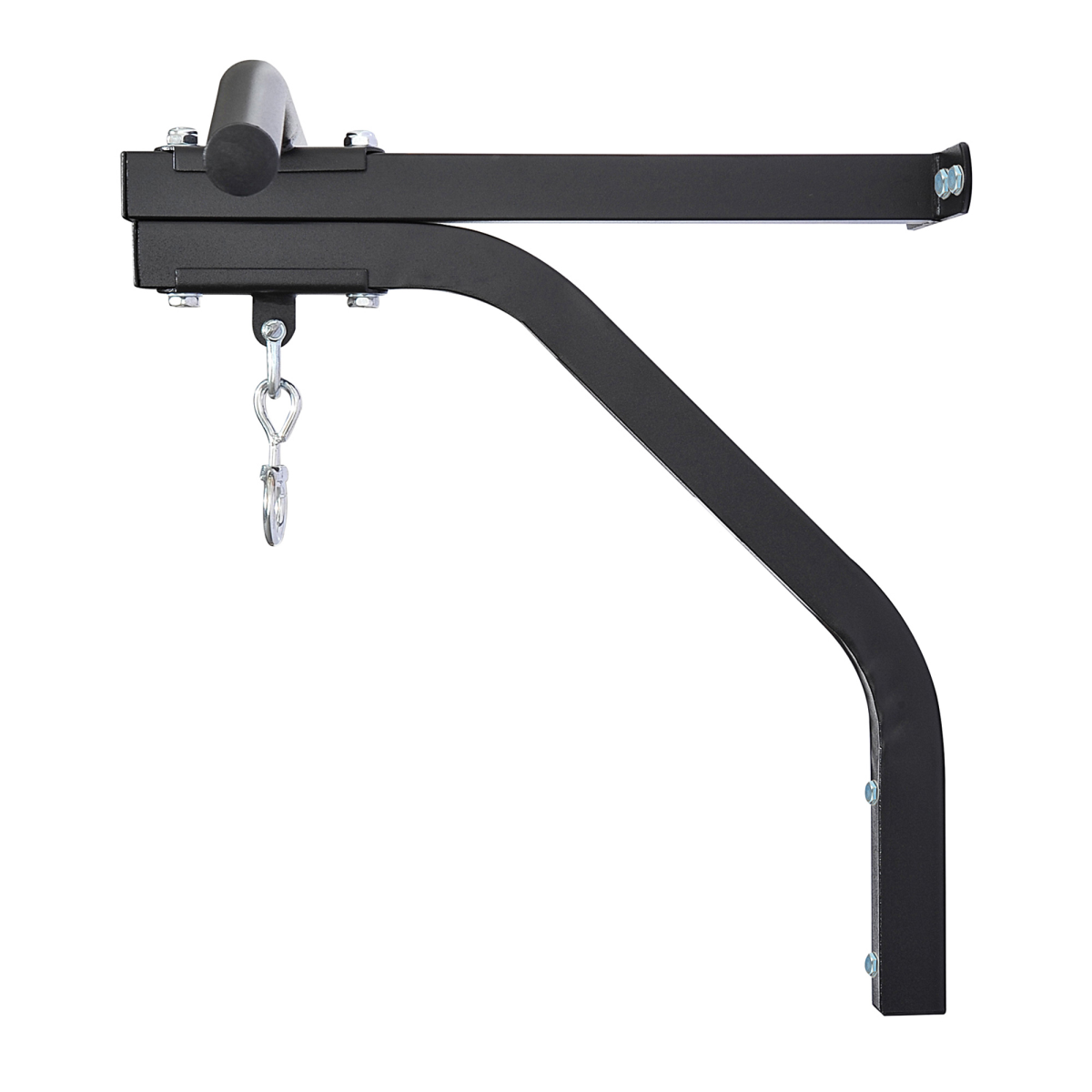 HOMCOM Wall Mounted Punch Bag Bracket with Pull Up Bar & Swivel Chain, 130kg – Steel Boxing Hanger, Black