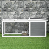 Pawhut Rabbit Hutch with Run Cover & Water-Resistant Asphalt Roof – Indoor & Outdoor Small Animal Cage