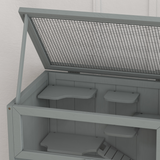 PawHut Wooden Hamster Cage with Storage Shelf & Openable Top – Multi-Platform Small Animal Habitat, Grey