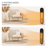 HOMCOM Ceramic Space Heater with Oscillation, Remote & Overheat Protection – 1200/2000W, Timer, Thermostat