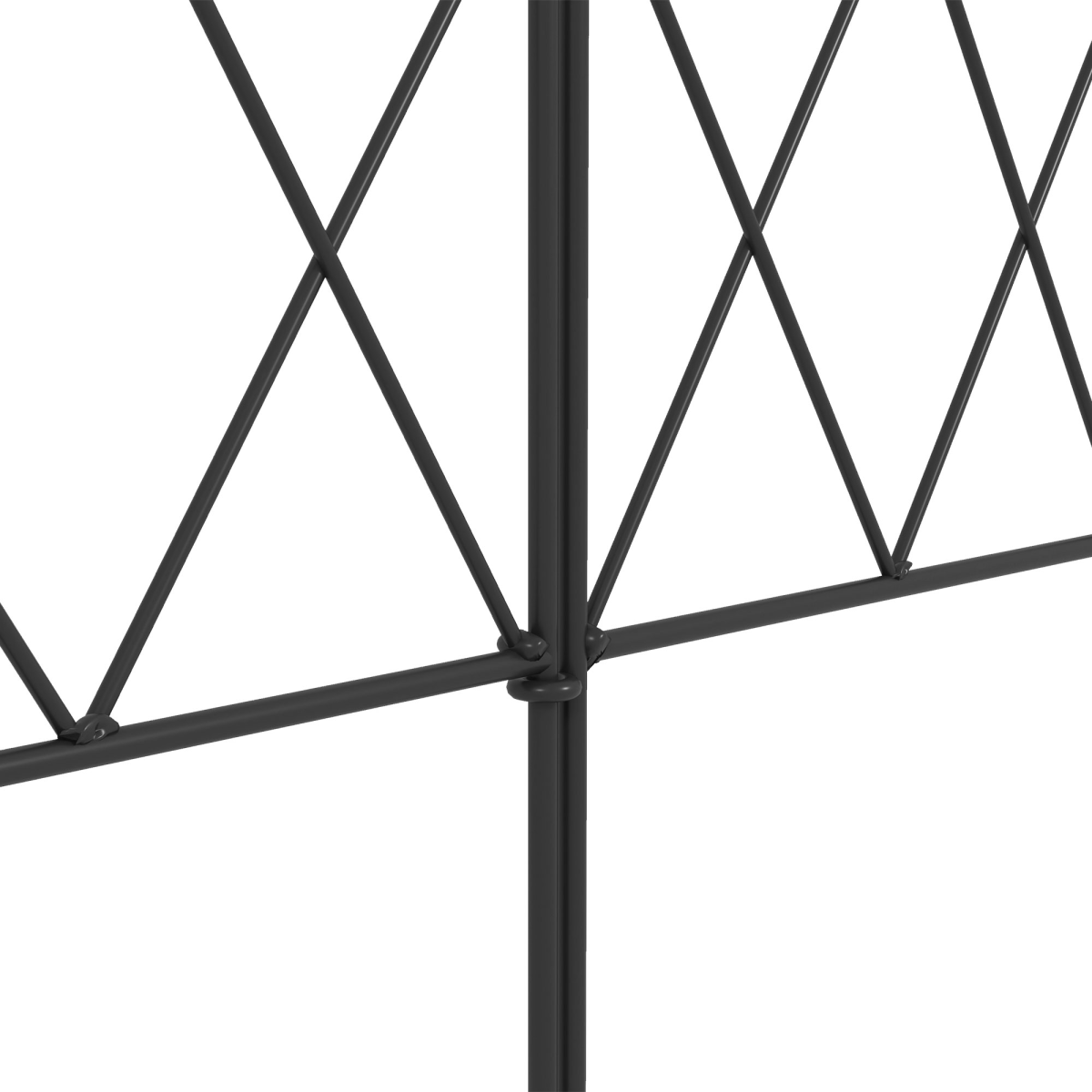 Outsunny Outdoor Picket Fence Panels, 61cm x 3m, with Arched Top & Swirl Design – Garden Border Edging, Black