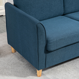 HOMCOM Linen 2 Seater Loveseat Sofa with Padded Armrests – Compact Sofa for Flats & Small Rooms, Blue