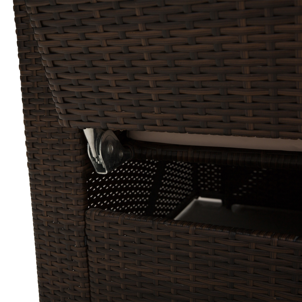 Outsunny brown rattan sun lounger, front view