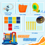 AIYAPLAY 5-in-1 Bouncy Castle with Splash Pool, Water Slide, Climbing Wall and 550W Blower – Kids Inflatable
