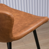 HOMCOM Set of 2 Retro Bar Stools with Back, Footrest & Steel Legs – PU Leather Bar Chairs