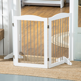 PawHut Foldable Dog Gate for Doorways, Stairs and Halls – Freestanding Pet Barrier, White