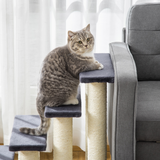 Pawhut Pet Stairs with Plush Covering and Sisal Scratching Posts – Dog and Cat Step Ladder, Particle Board