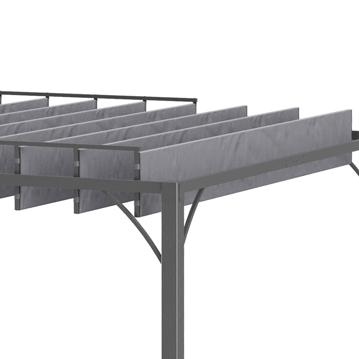 Outsunny 3x3m Metal Pergola with Retractable 135° Louvred Roof & UV50+ Protection – Garden Patio Shelter, Grey