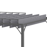 Outsunny 3x3m Metal Pergola with Retractable 135° Louvred Roof & UV50+ Protection – Garden Patio Shelter, Grey