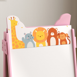AIYAPLAY 2-in-1 Kids Easel with Whiteboard, Chalkboard & Storage Boxes – Children's Art Easel, Pink