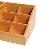 HOMCOM Bamboo Desktop Organiser with 2 Large Drawers & 7 Compartments – Home Office Storage