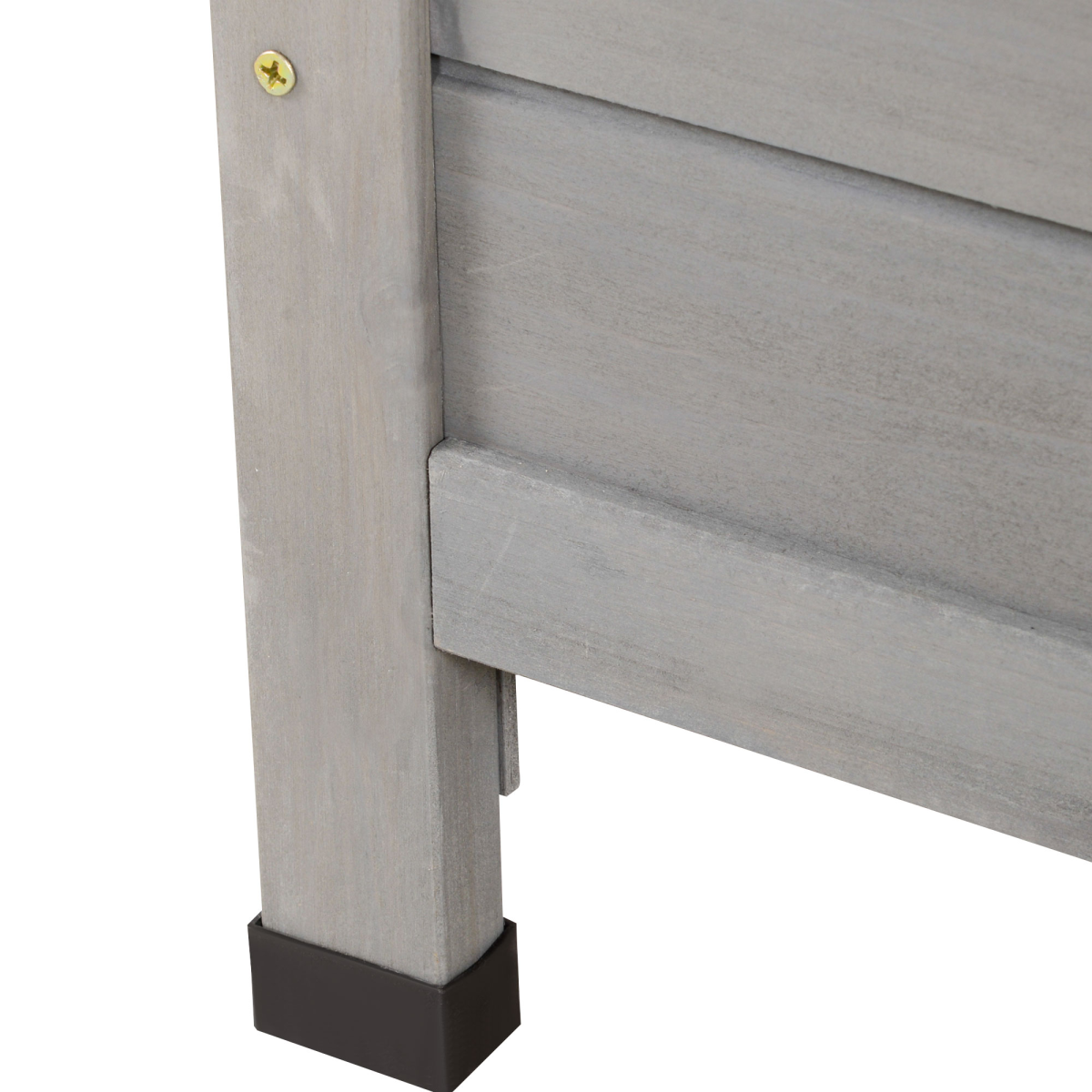 Outsunny Solid Fir Wood 2-Door Garden Storage Unit, 87 x 46.5 x 96.5cm – Outdoor Tool Cabinet, Grey