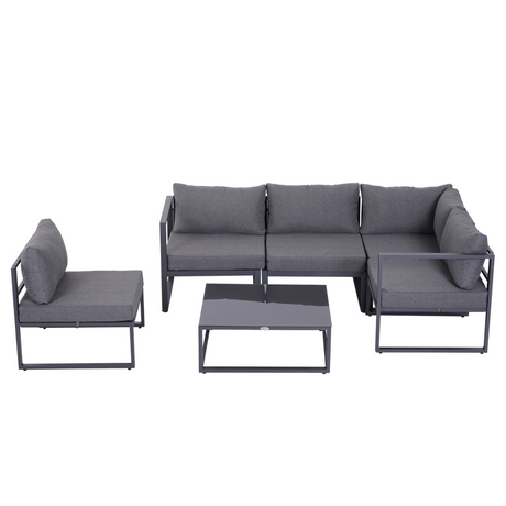 Outsunny aluminium sectional sofa set, front view