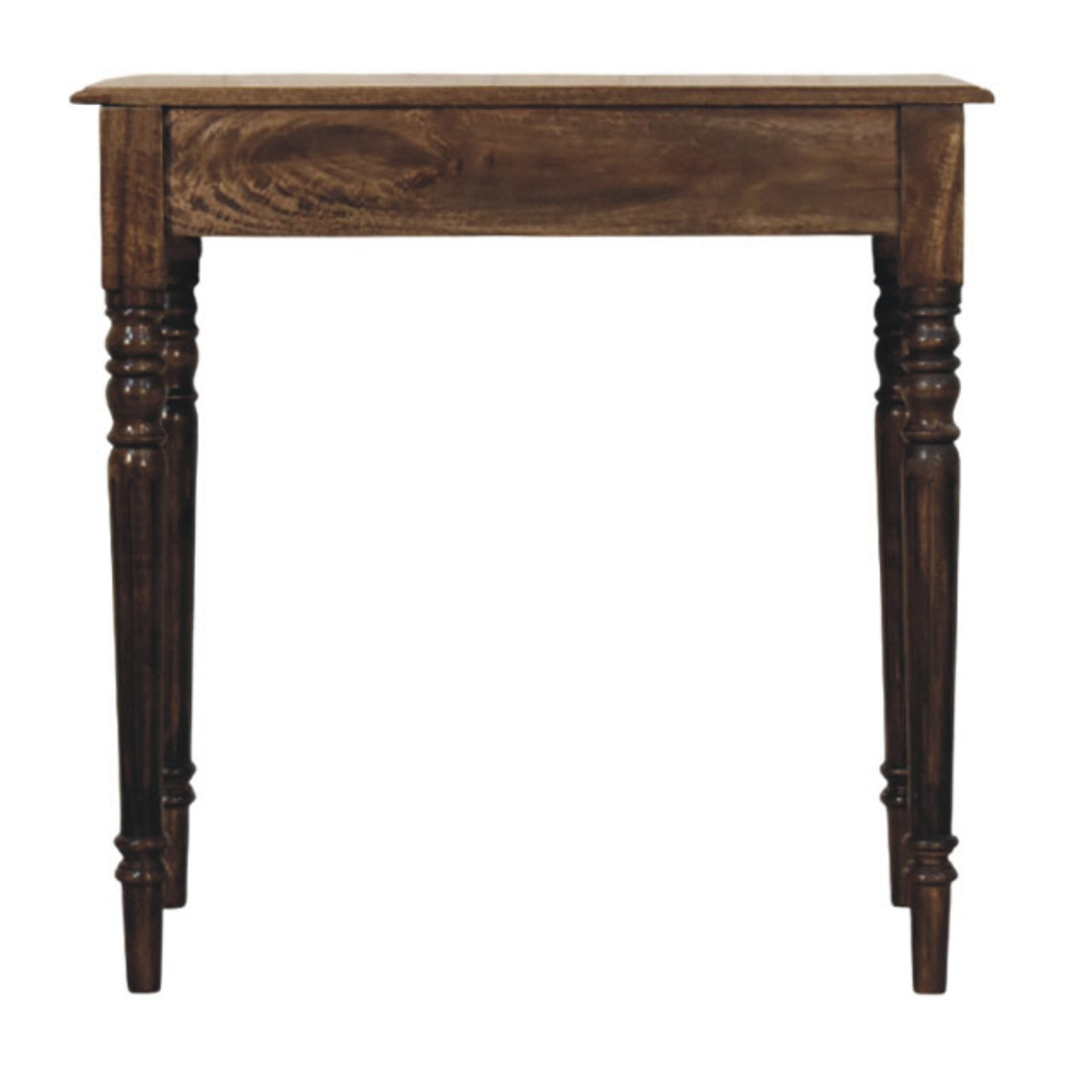 Artisan Furniture Heritage Solid Mango Wood Writing Desk with Turned Legs & Drawer – Classic Grey Finish